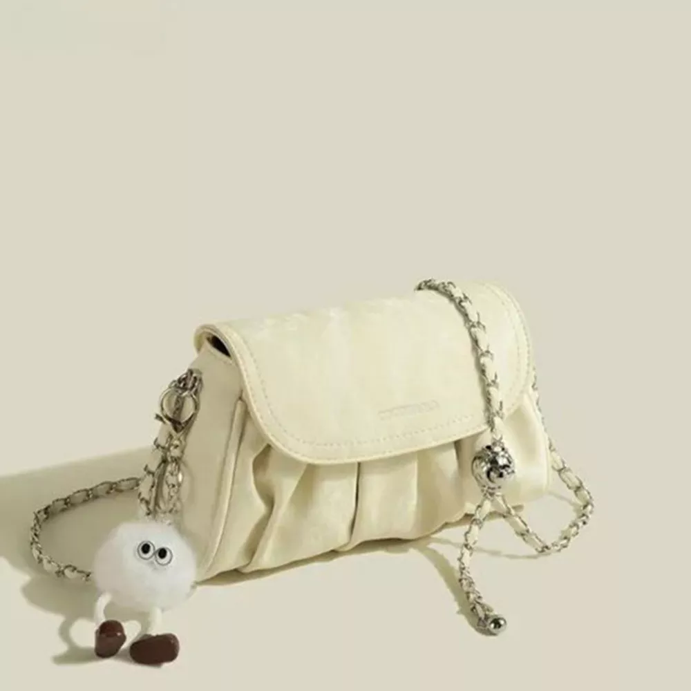 Ruched Chain Strap Shoulder Bag, image 4
