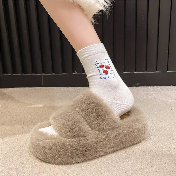 Fuzzy Open Toe Slippers, image 2