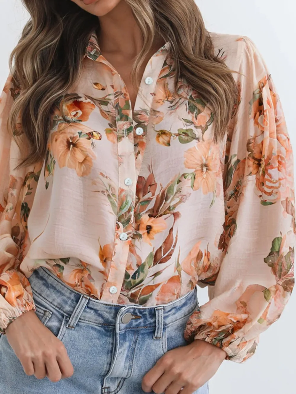 Floral Print Button-Up Shirt, image 2