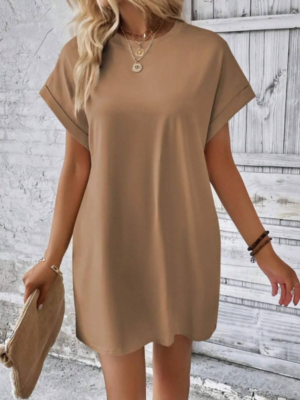 Short Sleeve Mini Tee Dress with Pockets, image 3