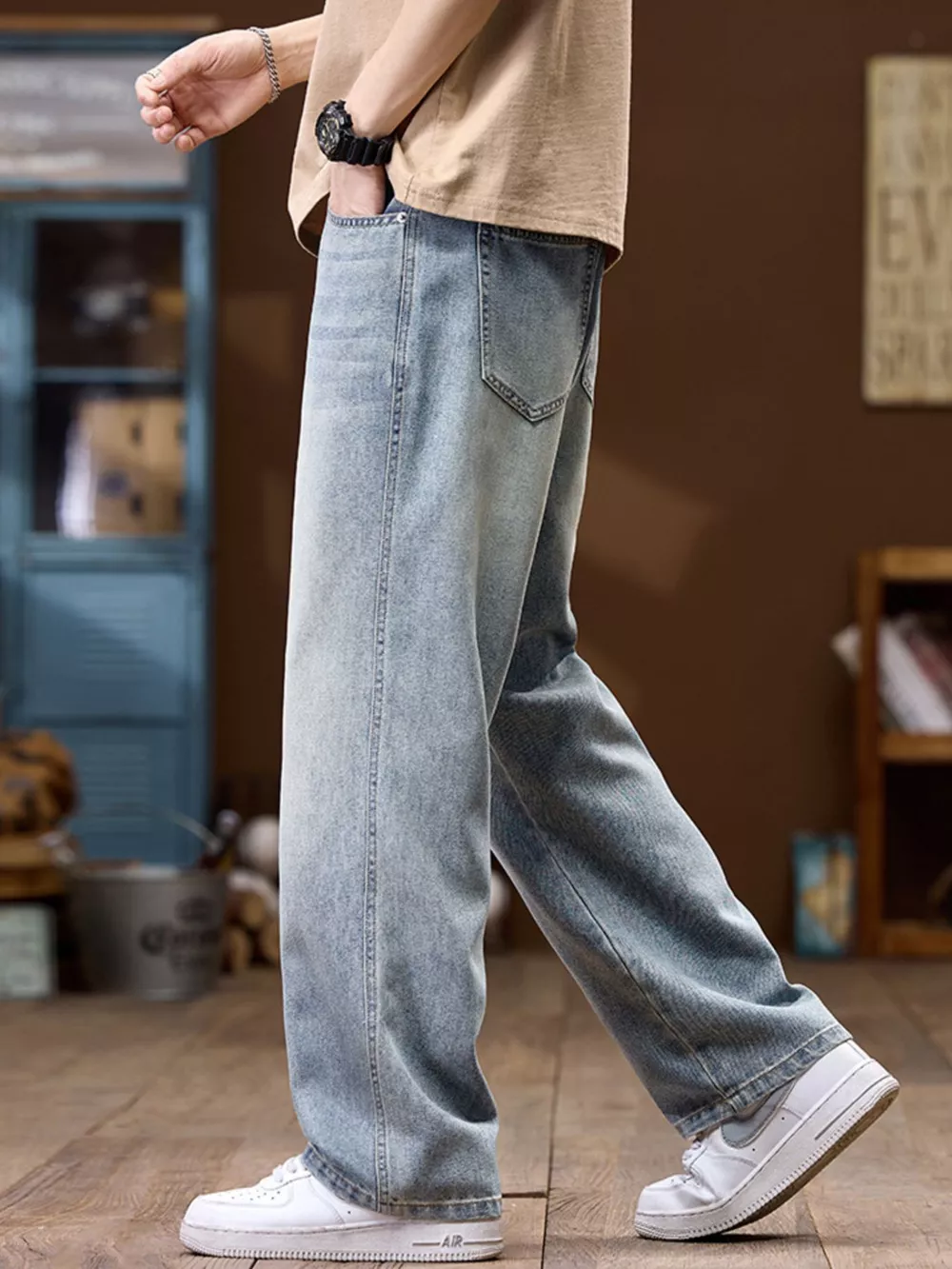 Men's Wide Leg Jeans, image 3