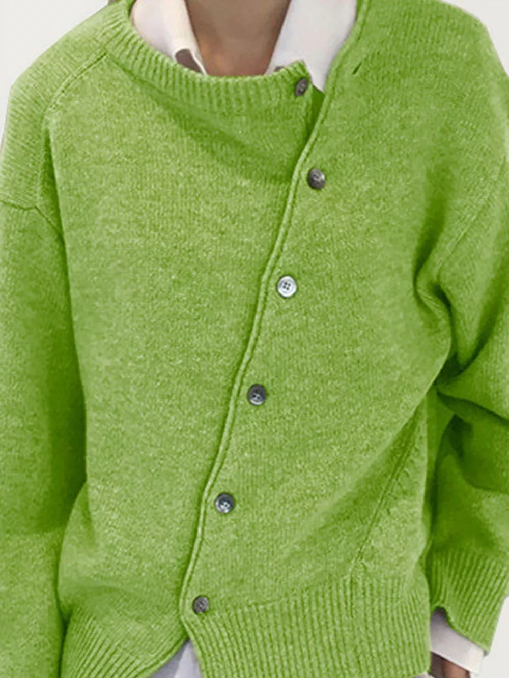 Asymmetric Button-Down Sweater, image 3