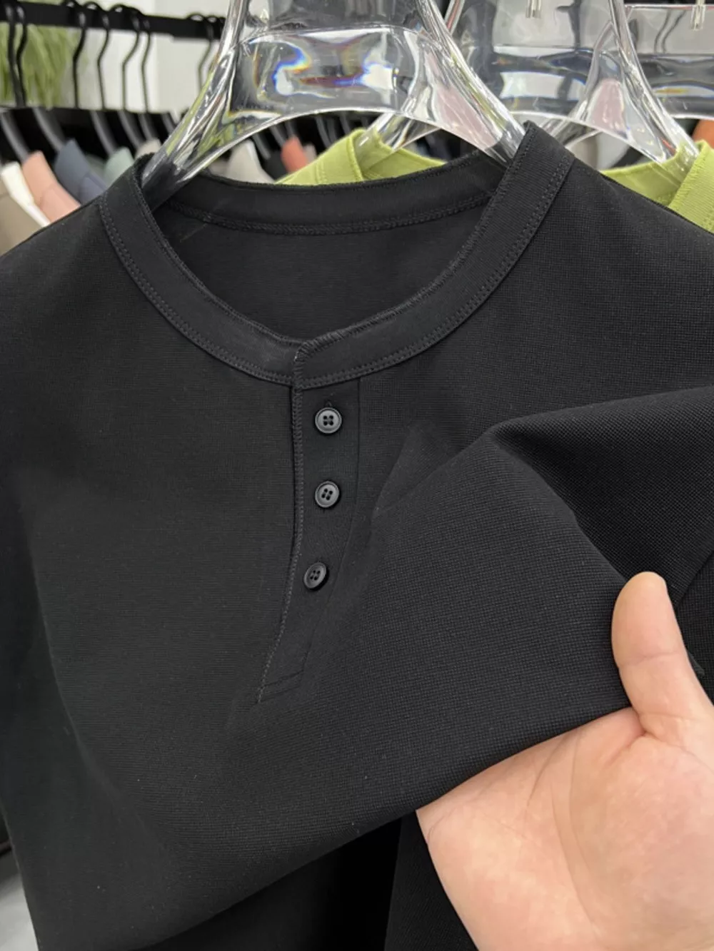 Men's Plus Size Button Detail Short Sleeve T-Shirt, image 6