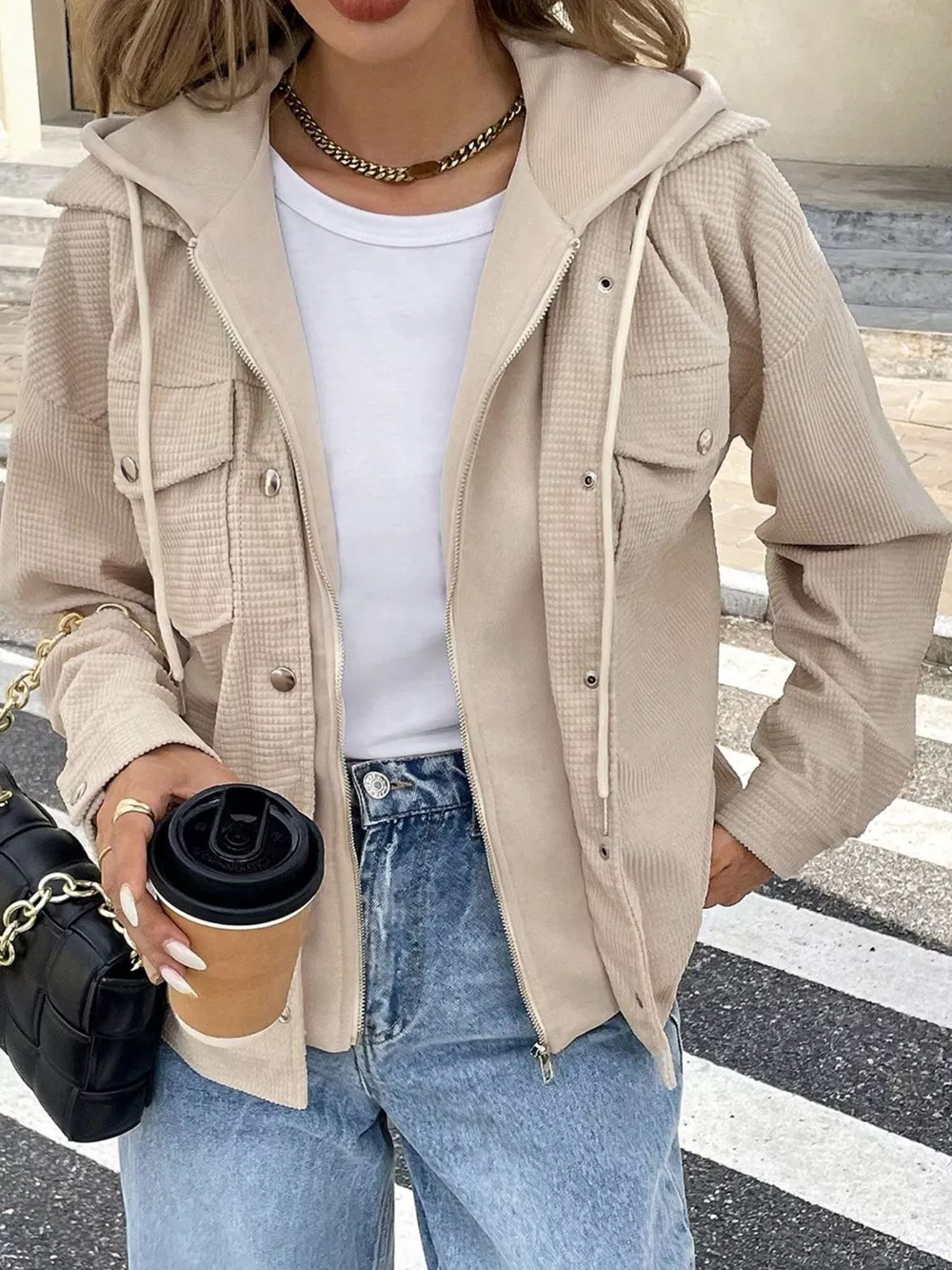 Thermal Knit Textured Hooded Jacket, image 2