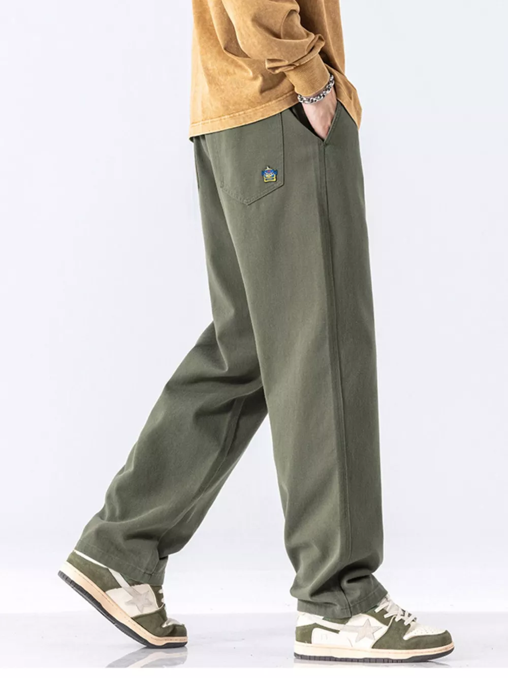Men's Full Size Casual Loose-Fit Drawstring Pants Plus Size, image 4