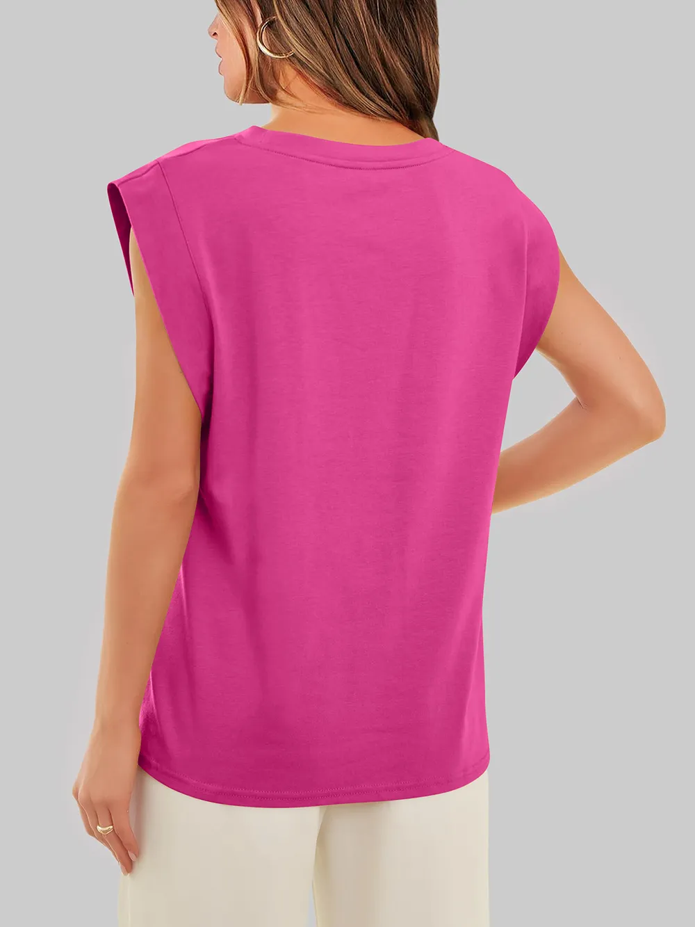 Round Neck Cap Sleeve T-Shirt, image 5