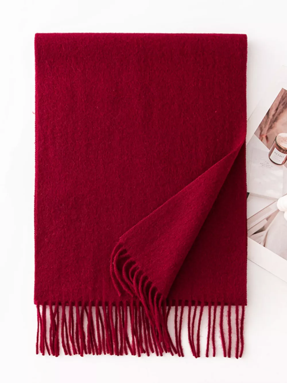 Solid Color Fringe Scarf, image 4