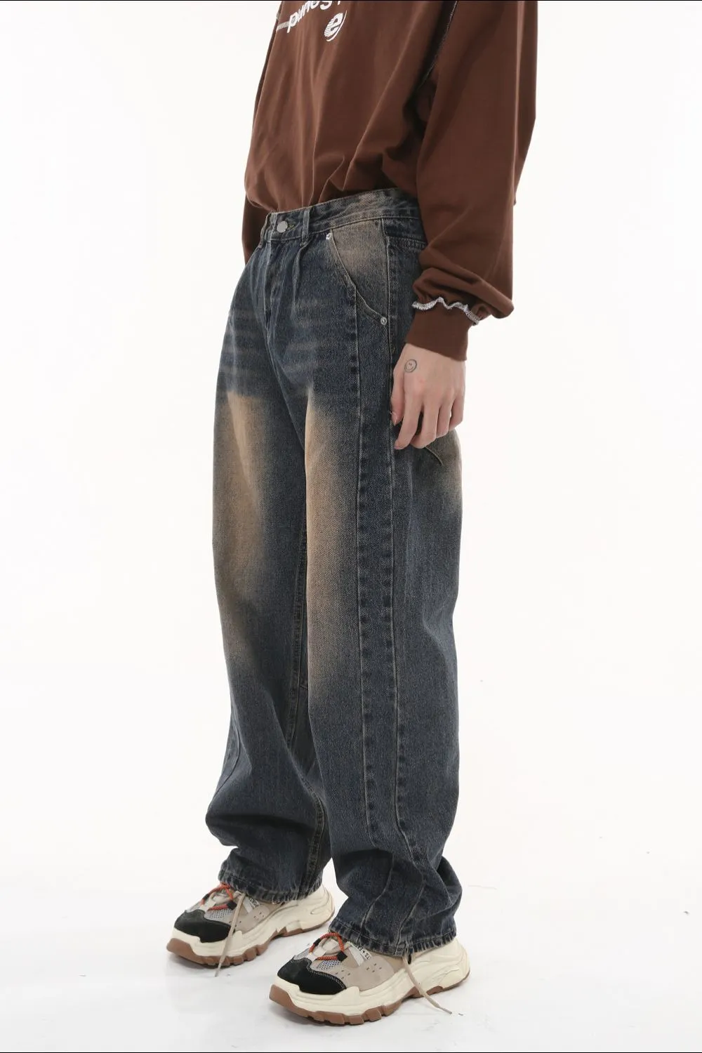 Wide Leg Men's Jeans with Pockets, image 5