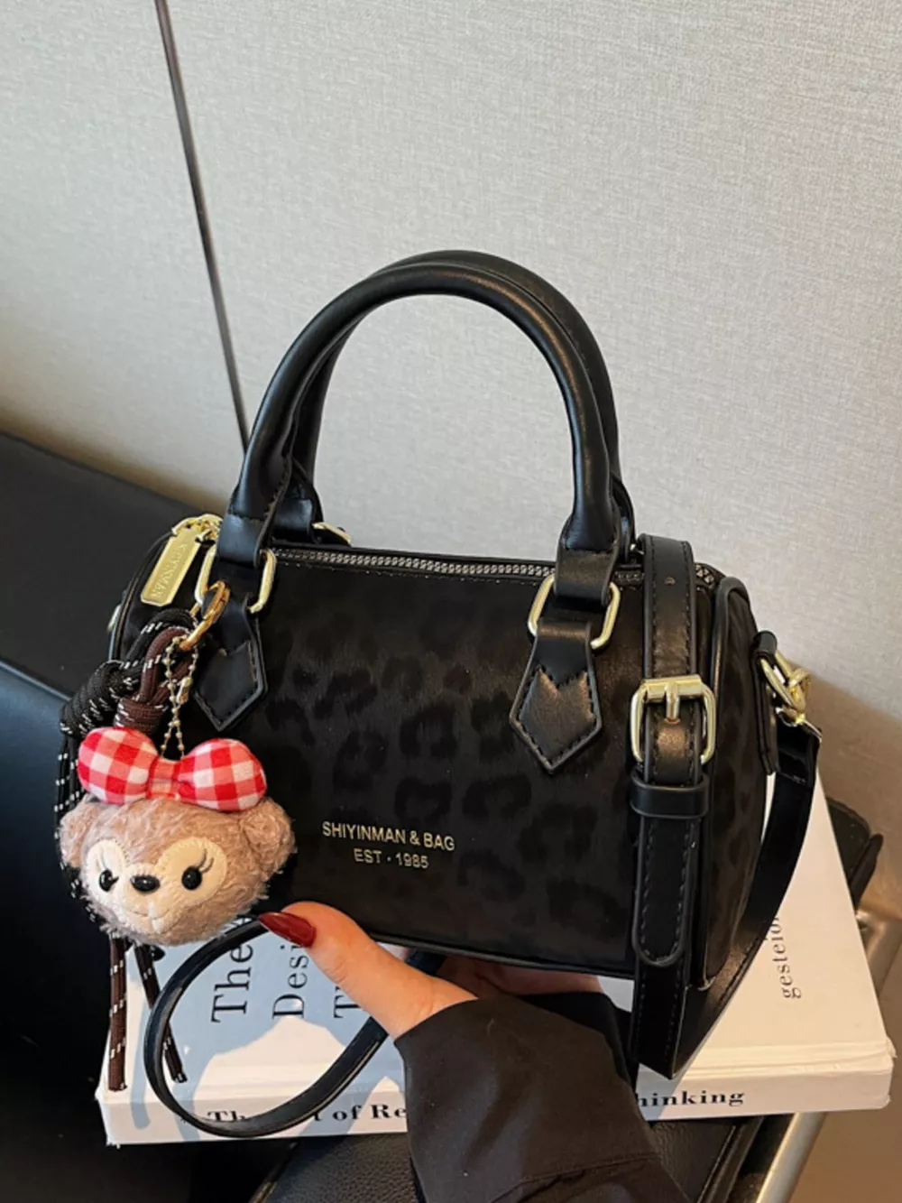 Leopard Print Barrel Crossbody Bag, image 2