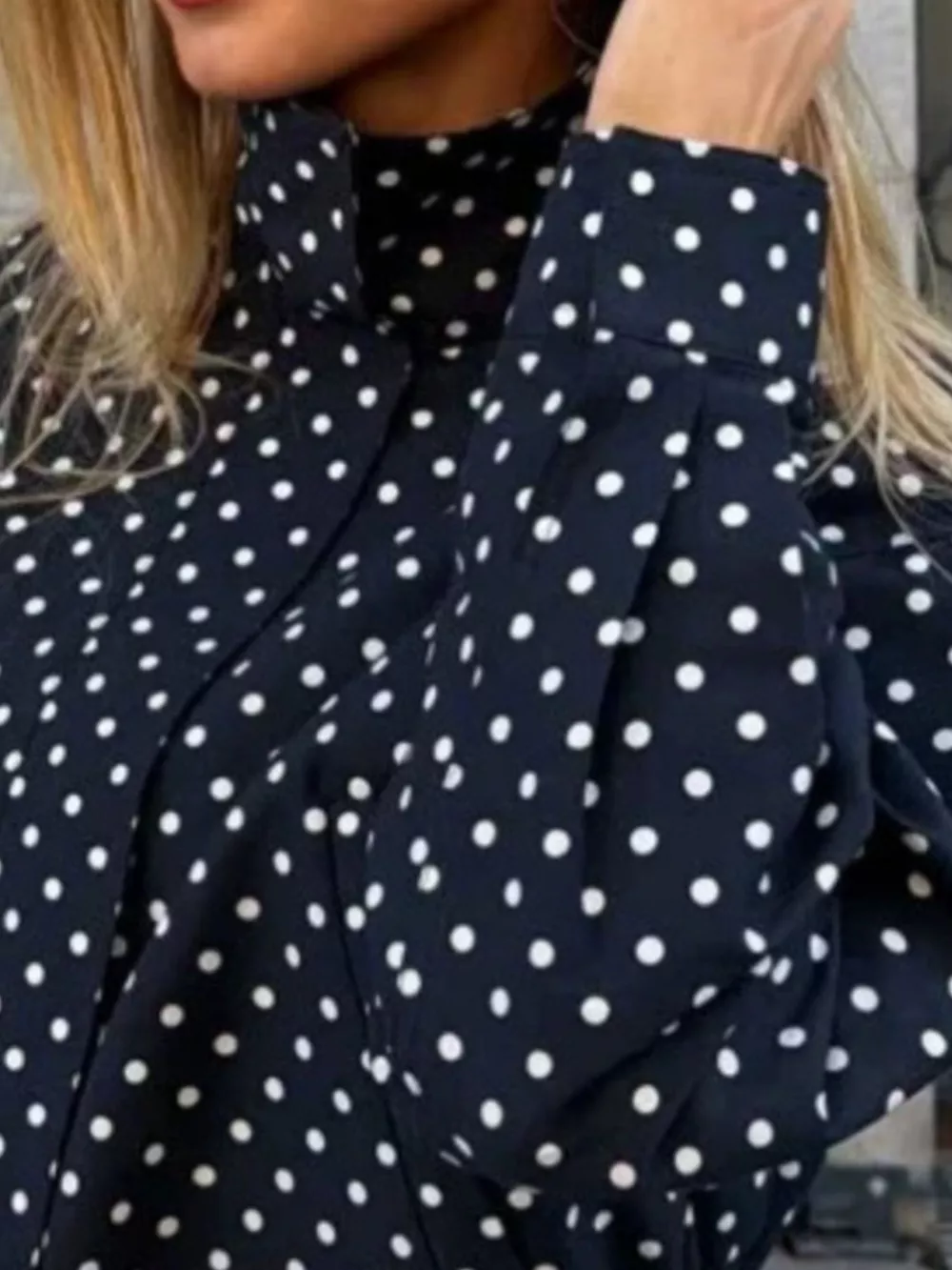 Polka Dot Zip Up Casual Jacket, image 14