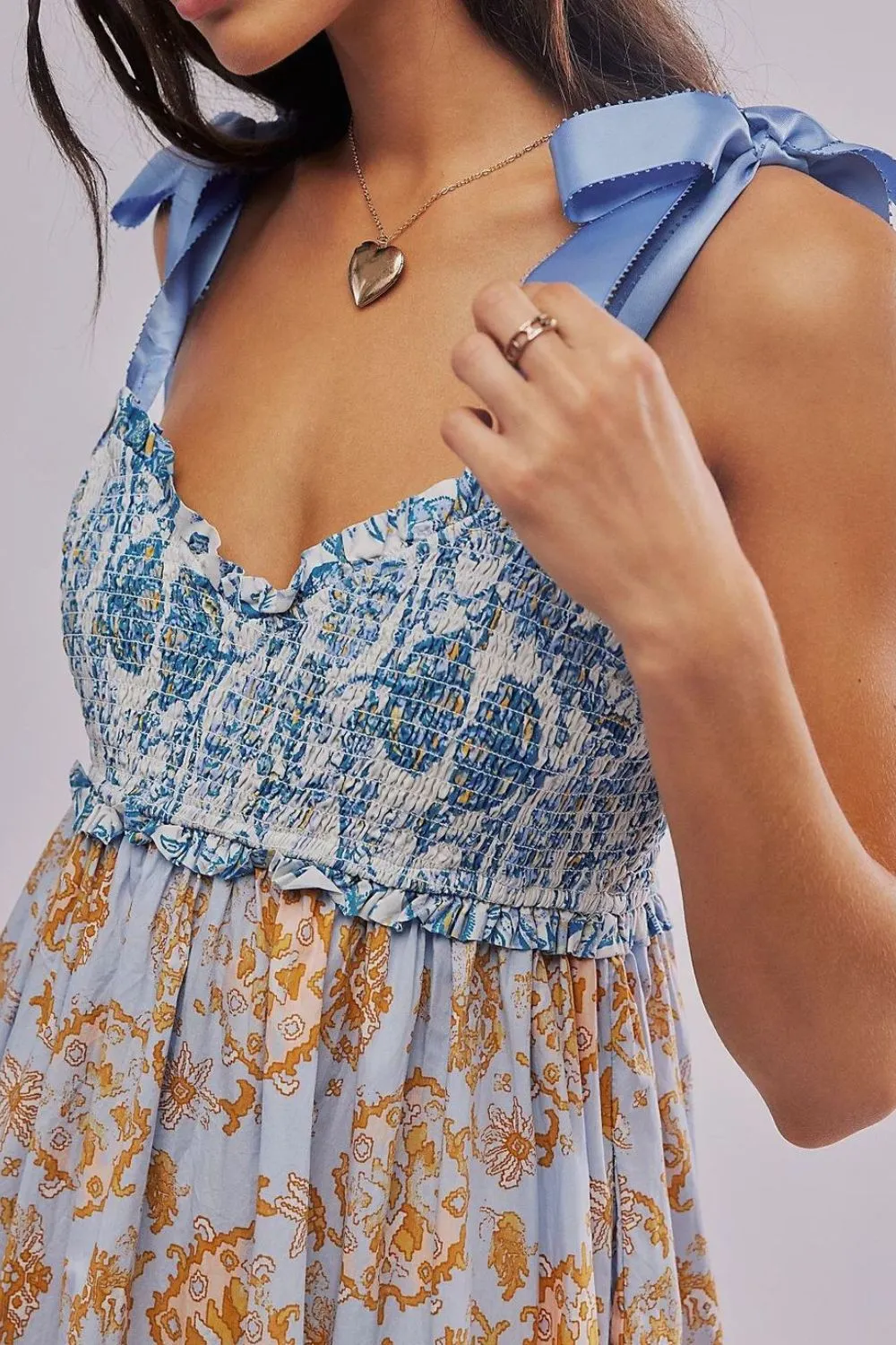 Floral Tiered Maxi Dress with Mixed Print Design, image 7