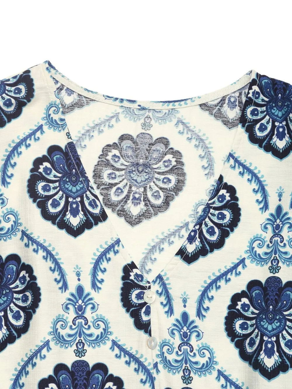 Printed V-Neck Cap Sleeve Dress, image 4