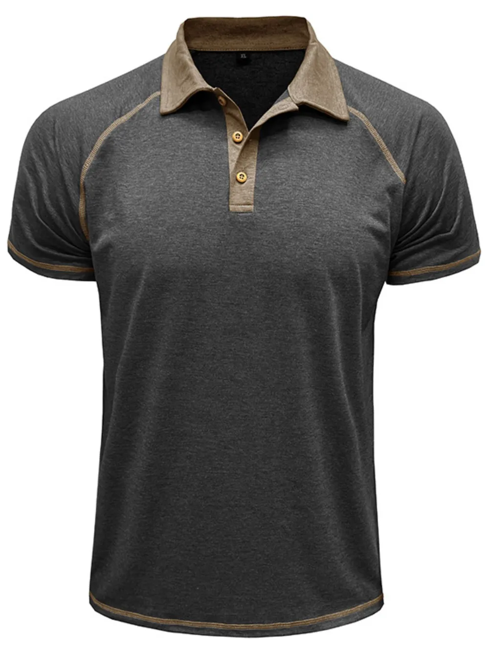 Men's Full Size Contrast Collar Short Sleeve Polo Shirt Plus Size, image 2