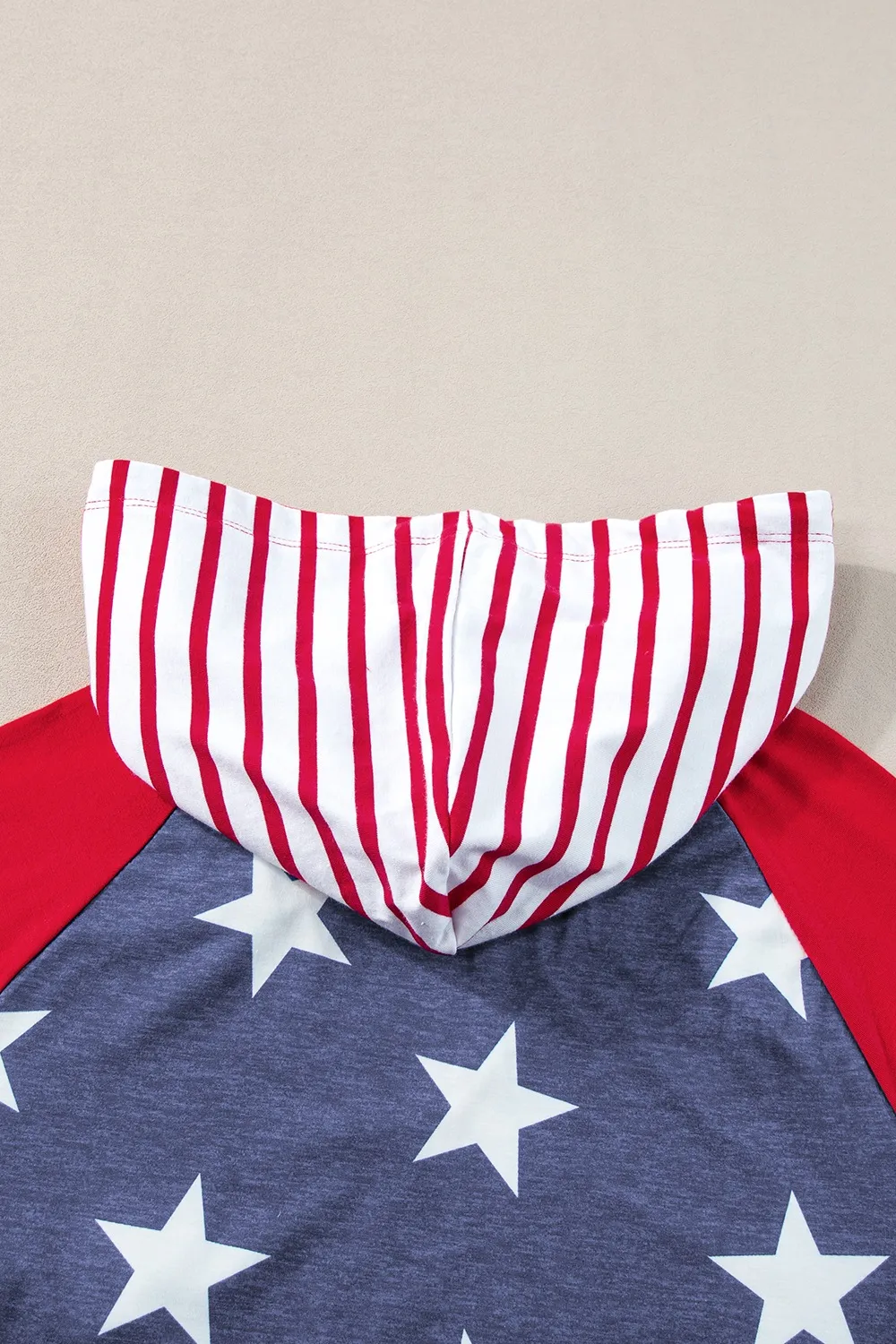 Stars and Stripes Print Drawstring Hoodie, image 2
