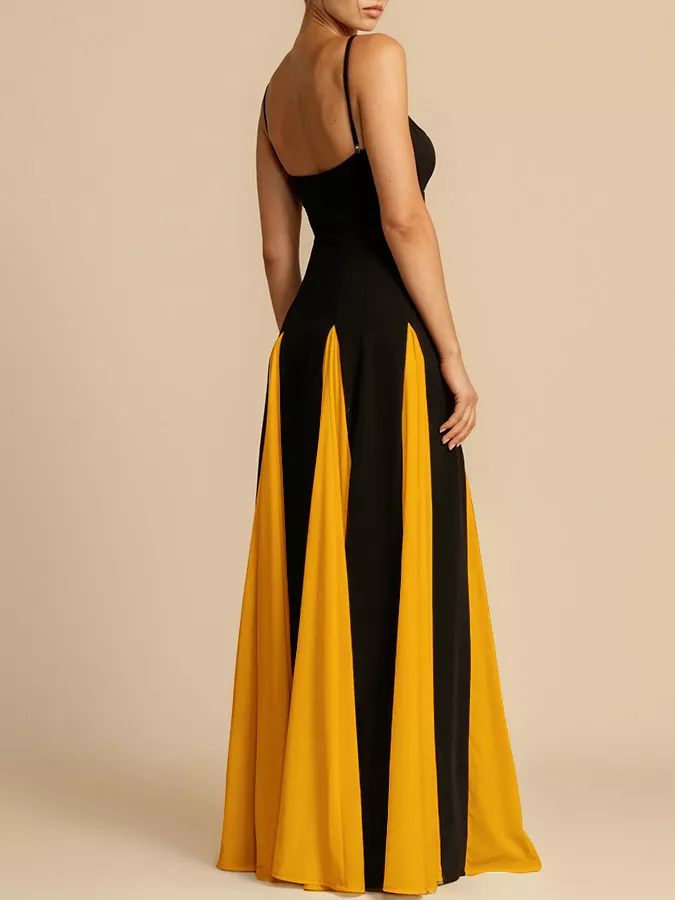 Two-Tone Flowing Maxi Dress, image 11