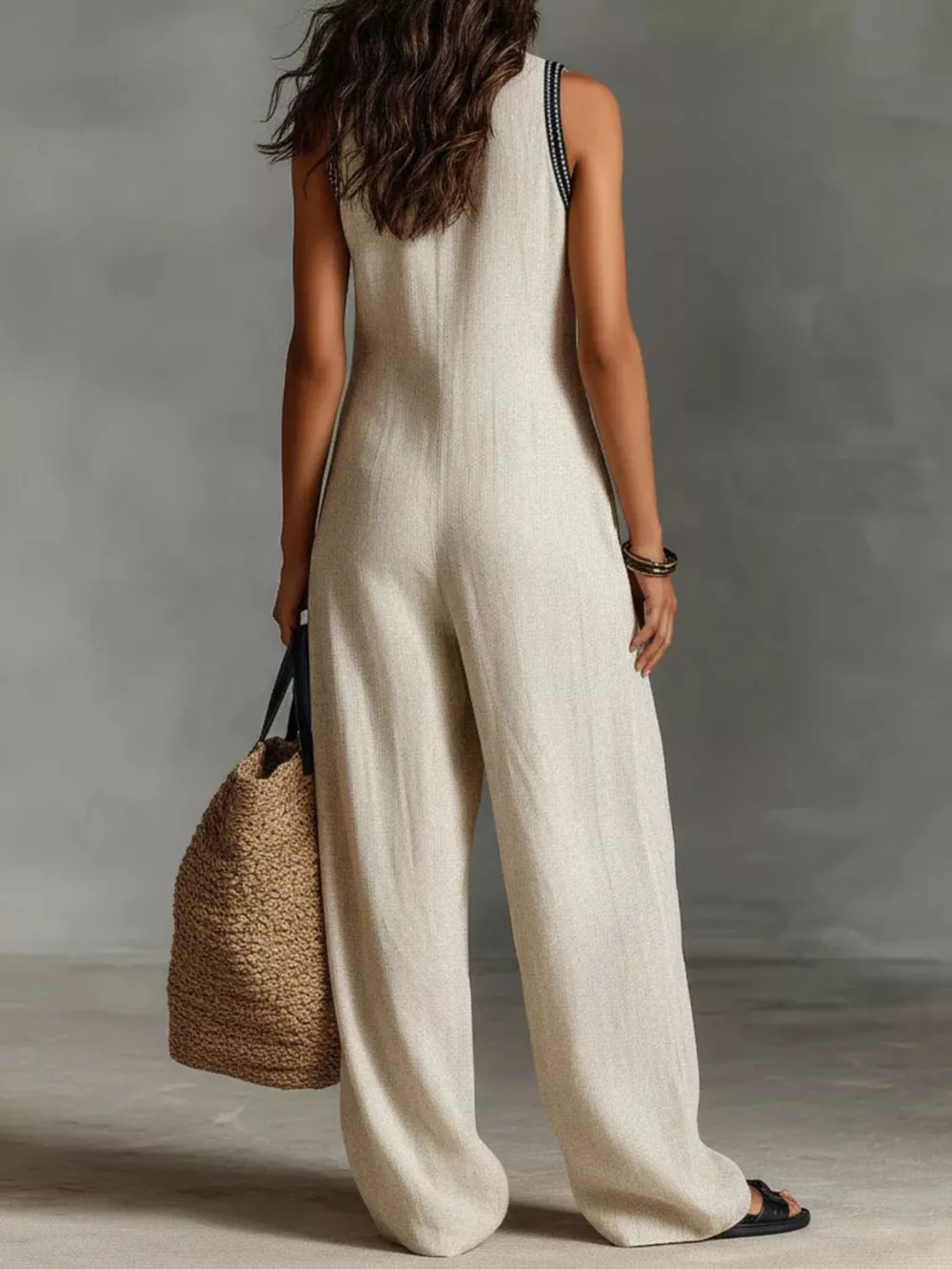 Full Size Sleeveless Wide-Leg Jumpsuit Plus SIze, image 3