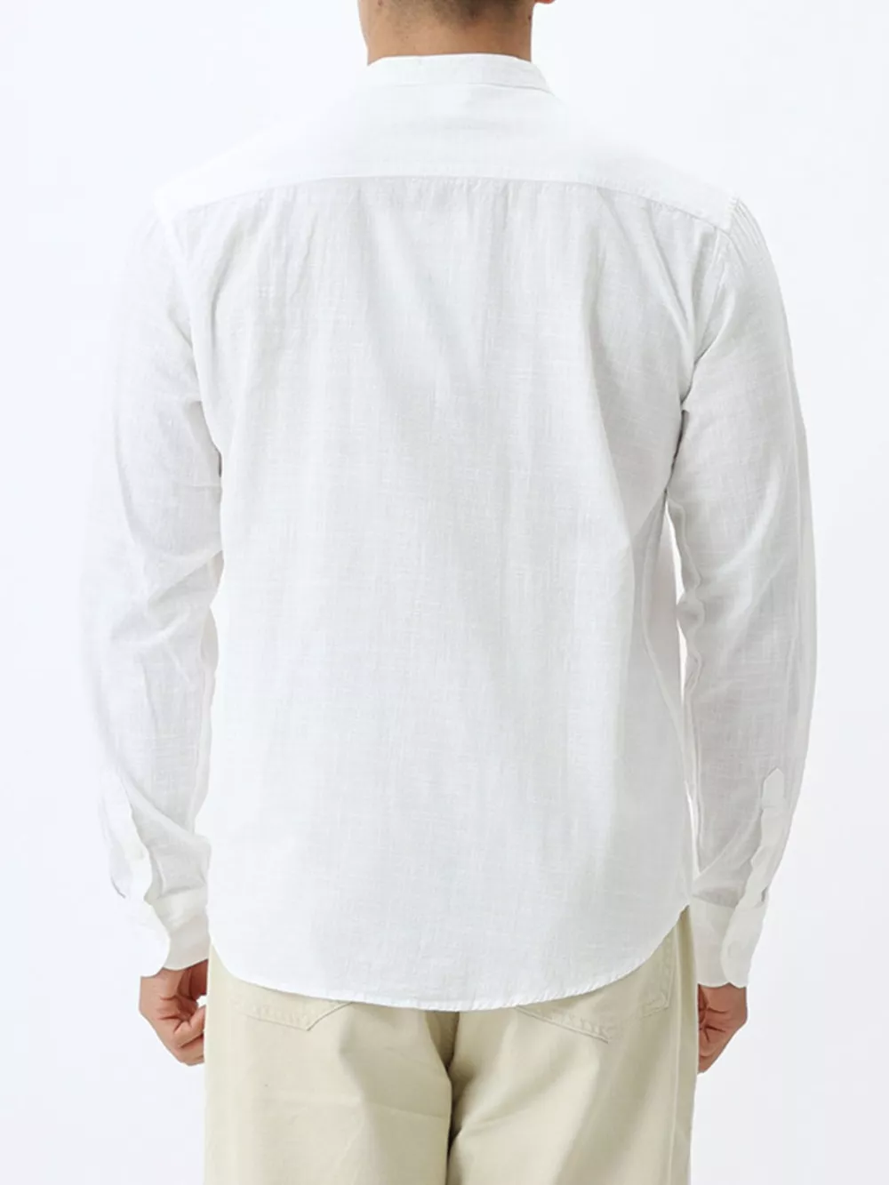 Men's Casual Mandarin Collar Long Sleeve Shirt, image 8