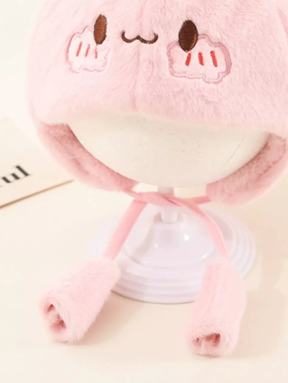Children's Cute Bear Ear Plush Hat, image 30