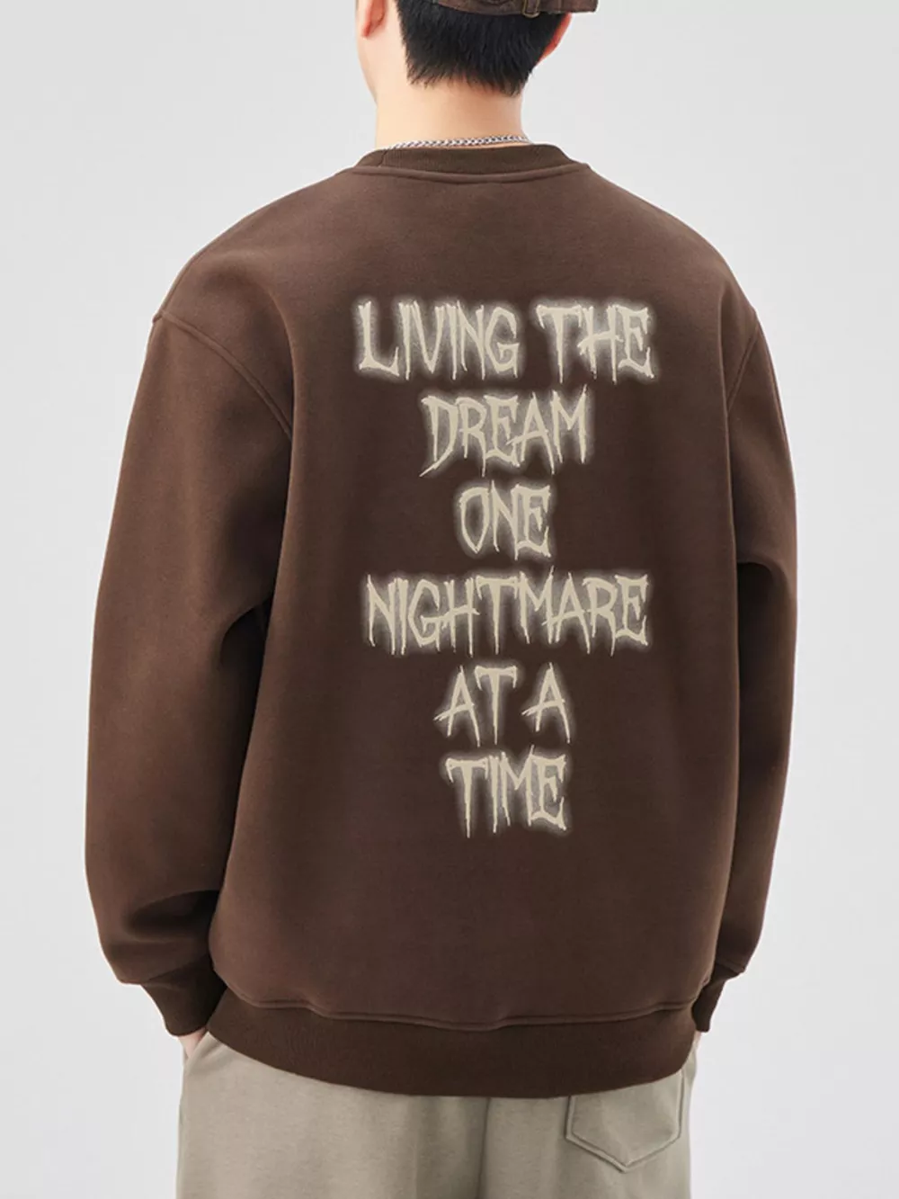 Men's Plus Size Crew Neck Dropped Shoulder Sweatshirt, image 6