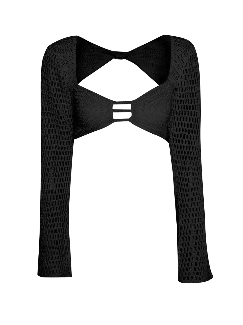Tied Long Sleeve Top and Skirt Cover Up Set, image 4