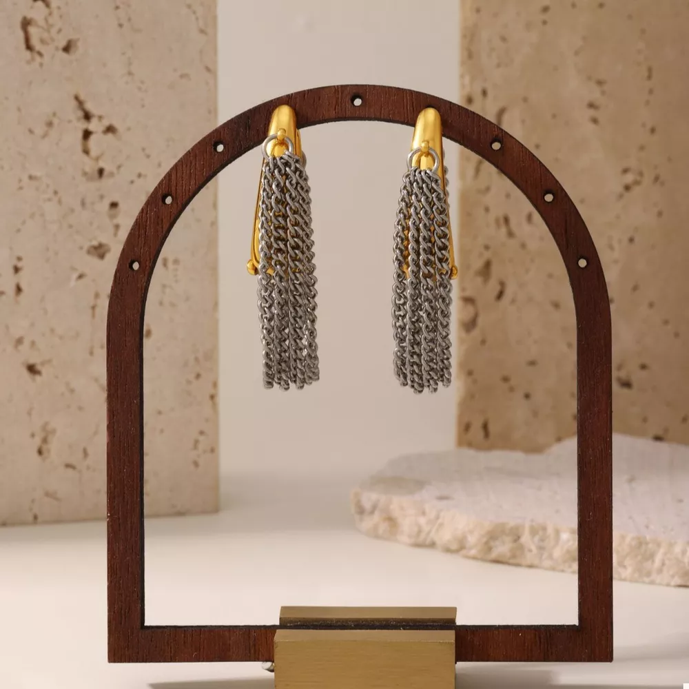 Chunky Chain Hoop Earrings, image 4
