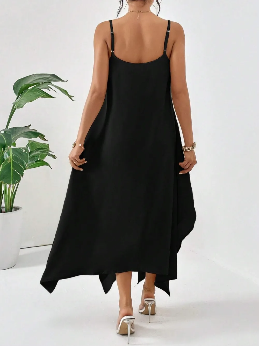 Scoop Neck Midi Cami Dress, image 3