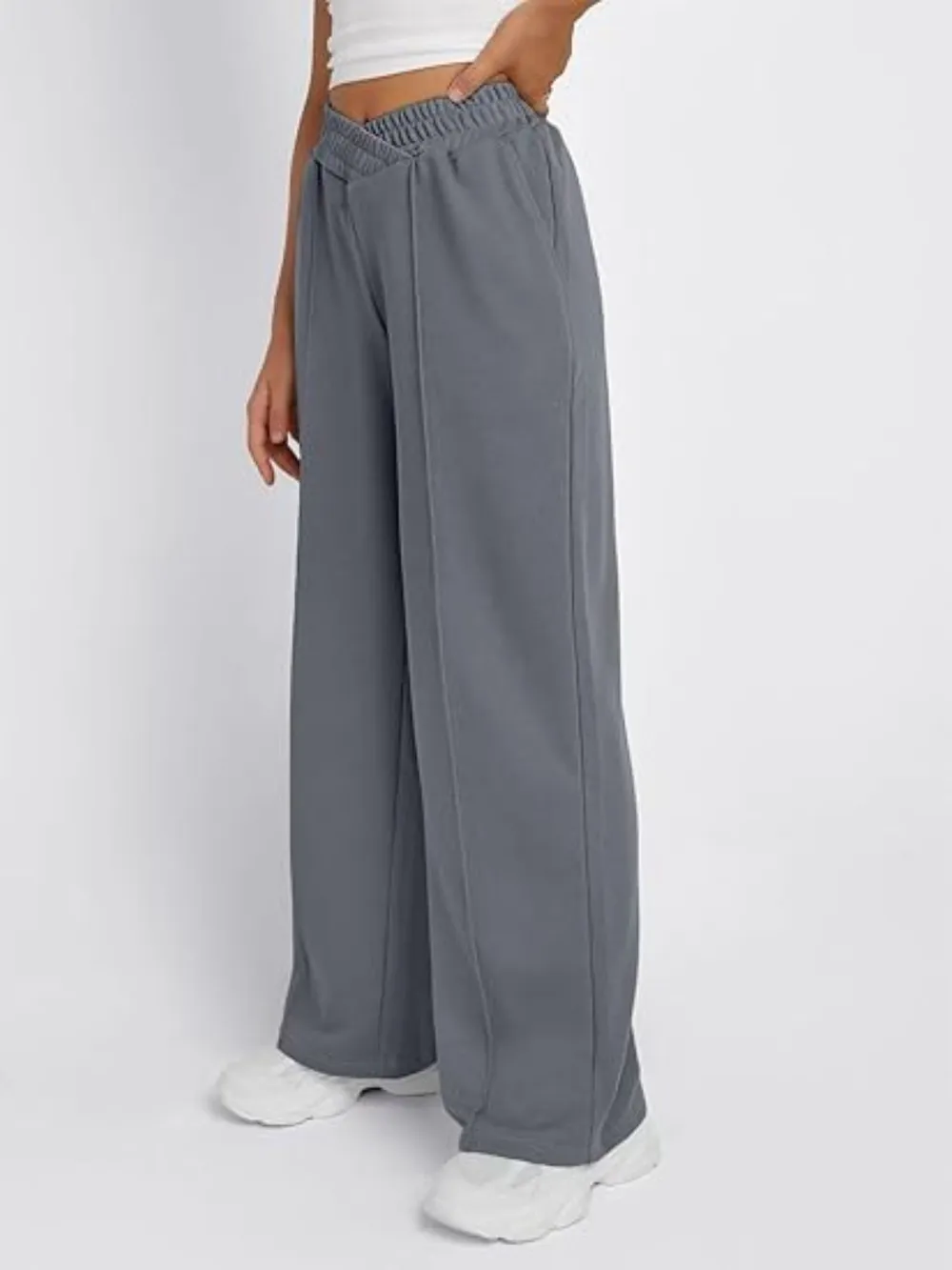 Elastic Waist Wide Leg Pants, image 3