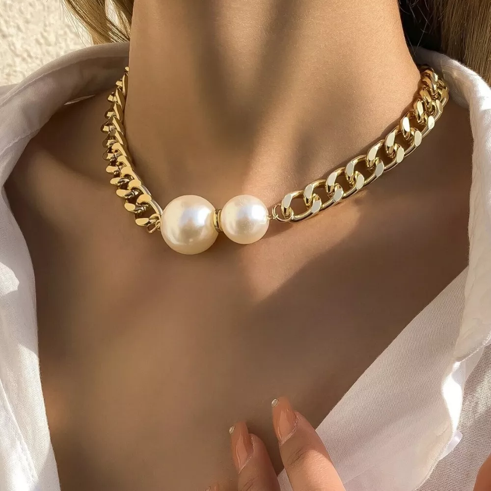 18K Gold-Plated Pearl Necklace