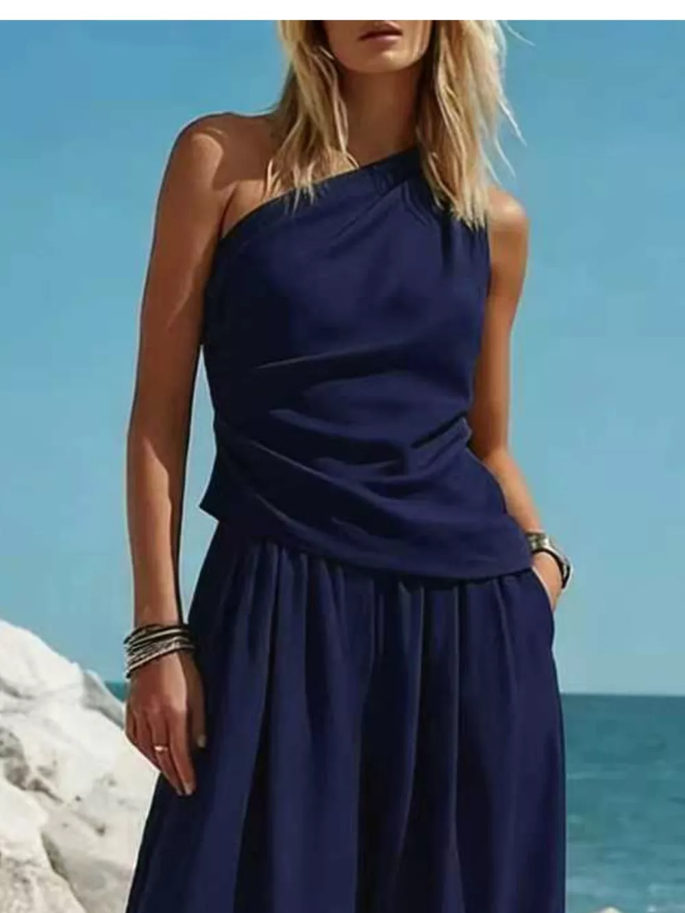 Full Size One-Shoulder Top and Wide Leg Pants Set Plus Size, image 14