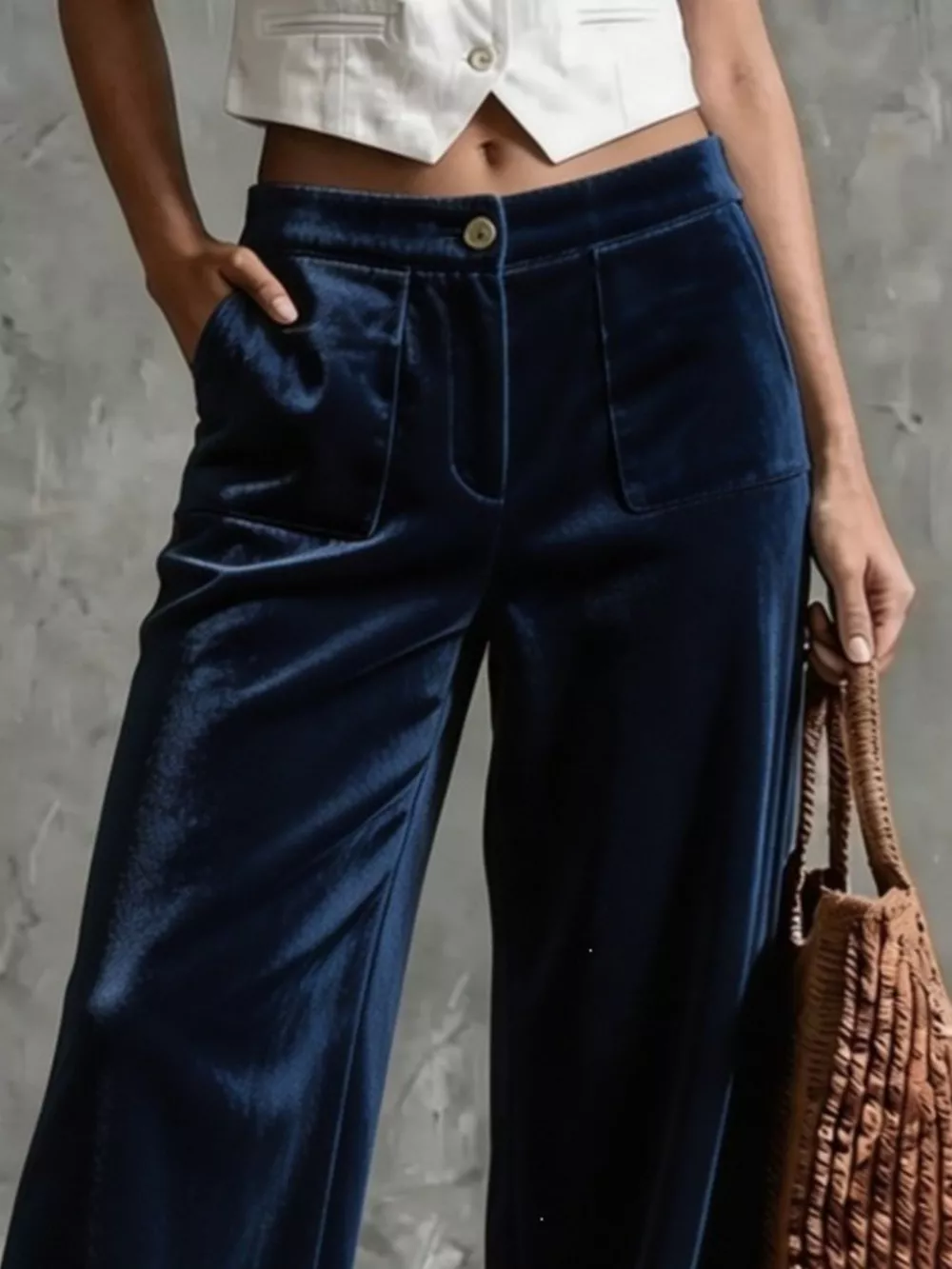 Full Size Velvet Wide-Leg Pants Plus Size, image 6