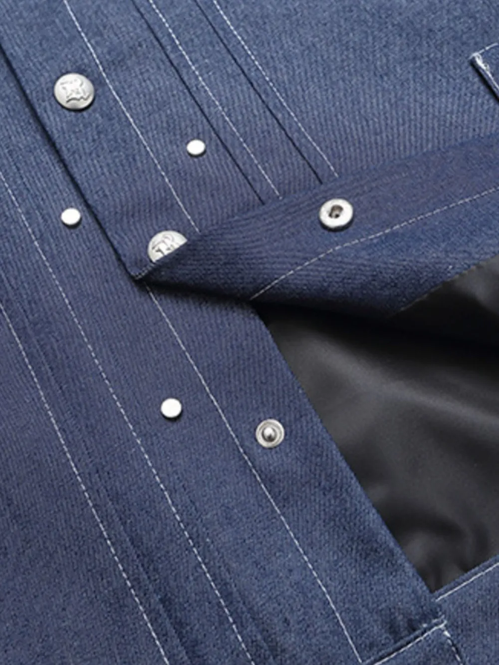 Men's Snap Down Long Sleeve Denim Jacket, image 6