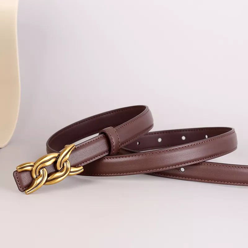 Chain Buckle Leather Belt, image 4