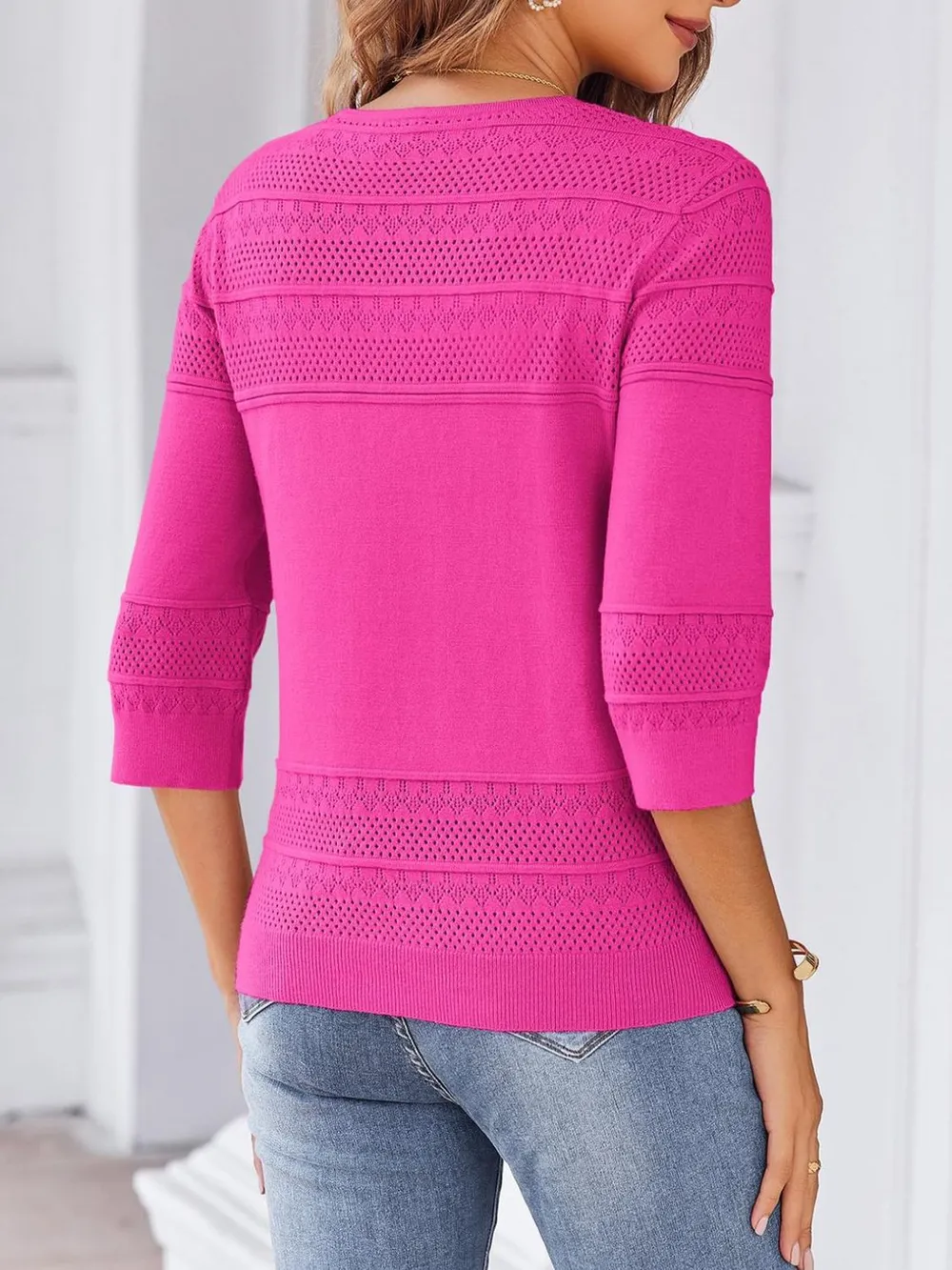 Button Up 3/4 Sleeve Cardigan, image 10