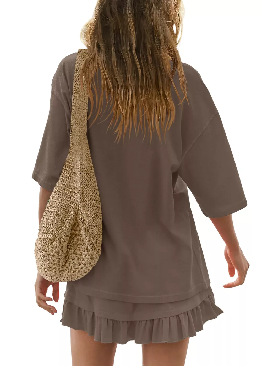 Round Neck Half Sleeve Tee and Skirt Set, image 19