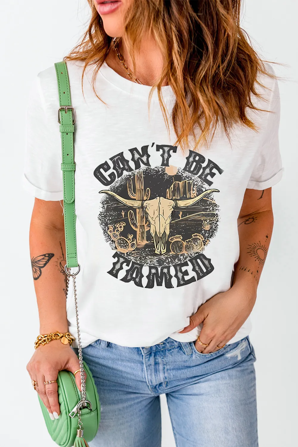 Graphic Round Neck Short Sleeve T-Shirt, image 4