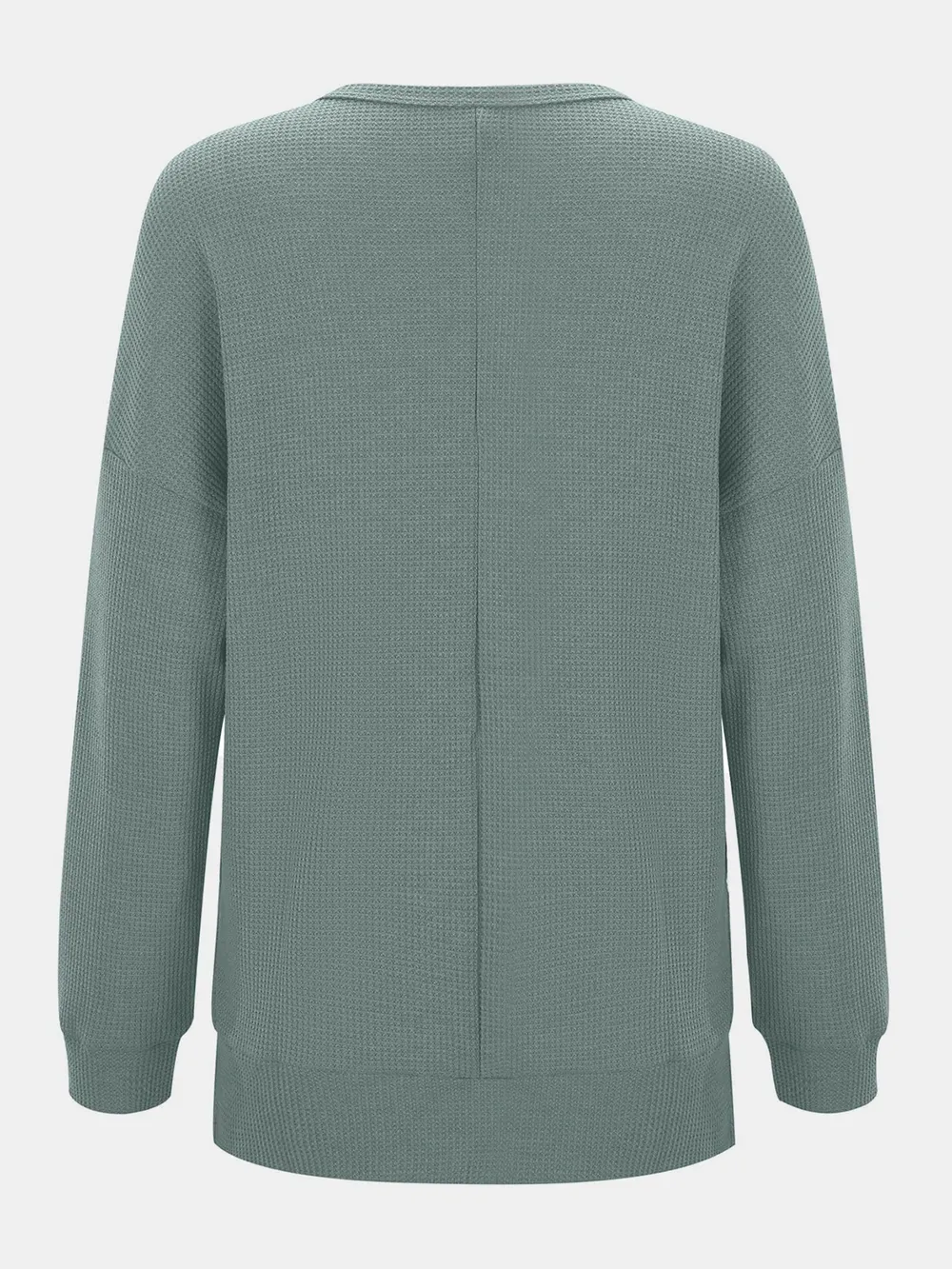 Side Slit Round Neck Long Sleeve T-Shirt, image 20