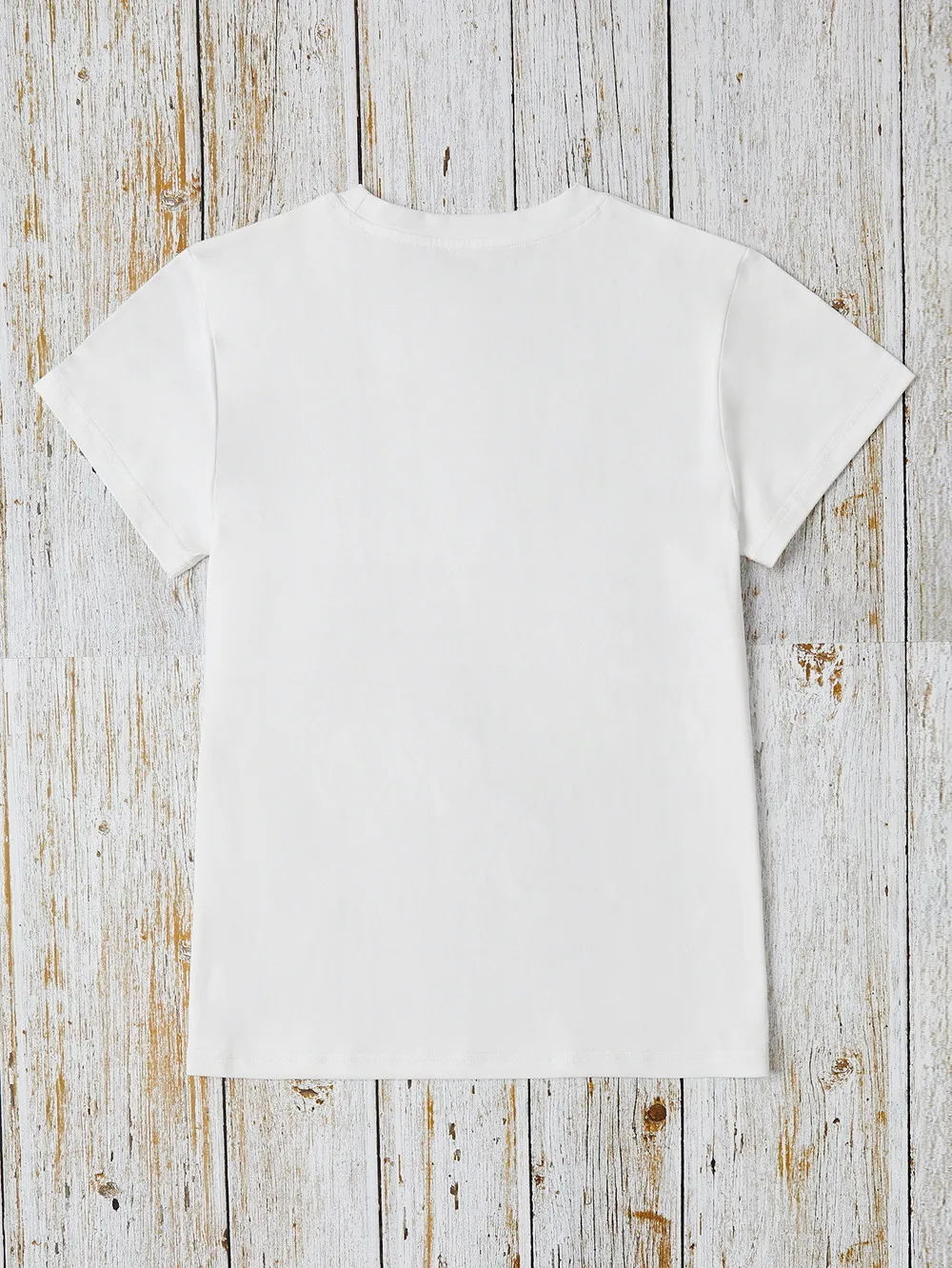 Letter Graphic Round Neck Short Sleeve T-Shirt, image 5