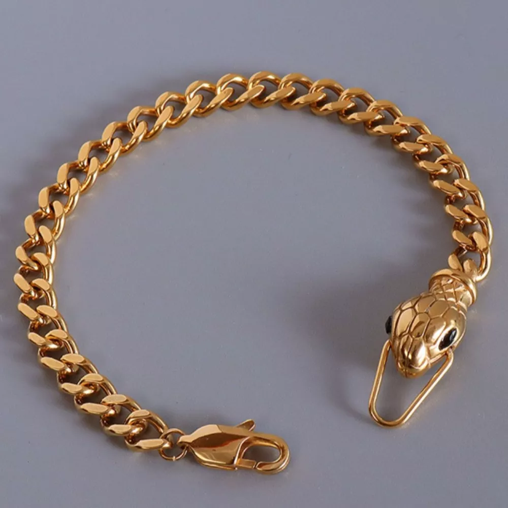 Titanium Steel Zircon Snake Bracelet, image 5