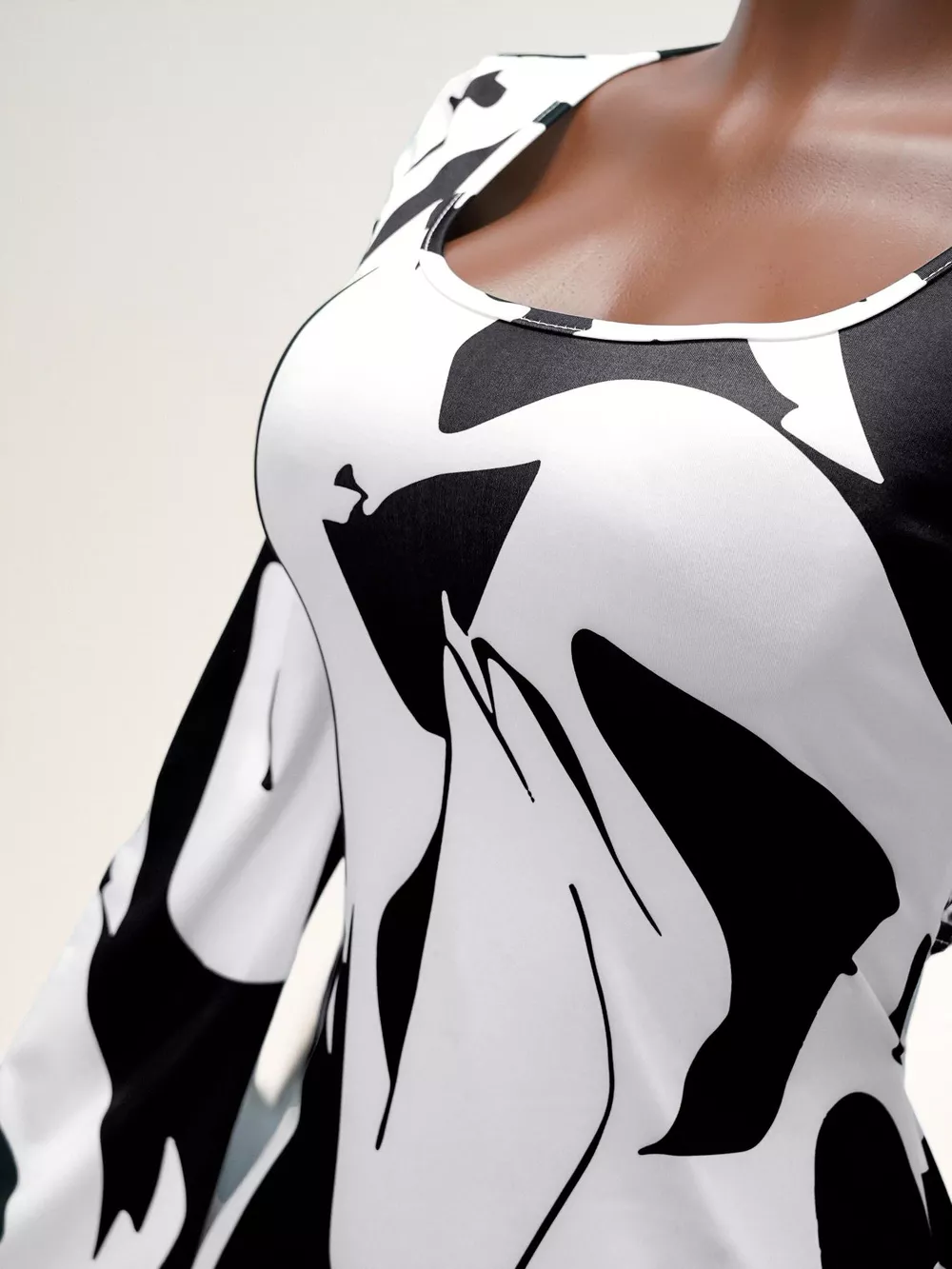 Abstract Print Long Sleeve Maxi Dress, image 2