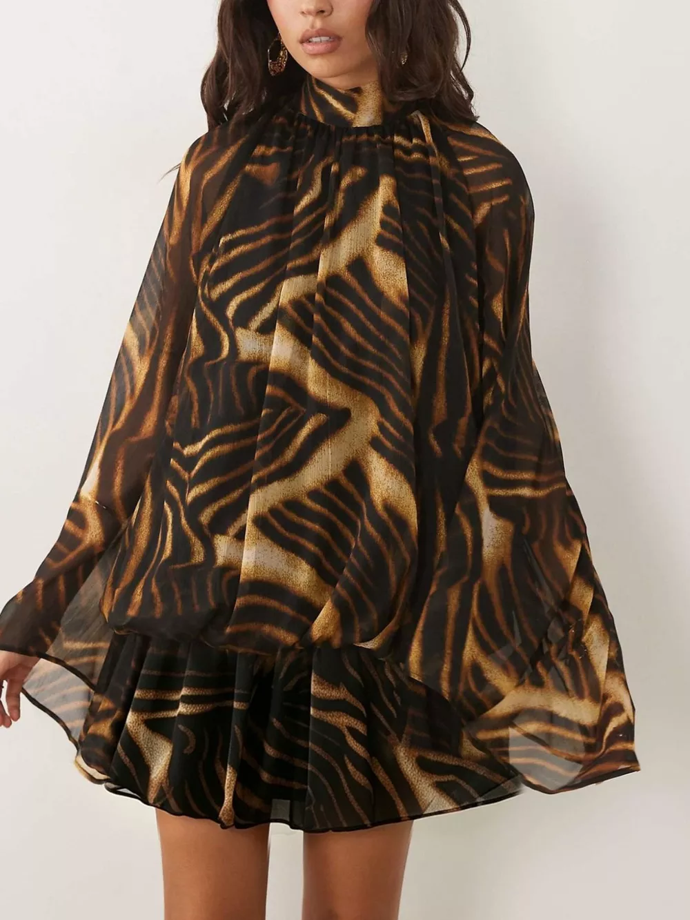 Tie Back Flare Sleeve Mini Dress, image 21