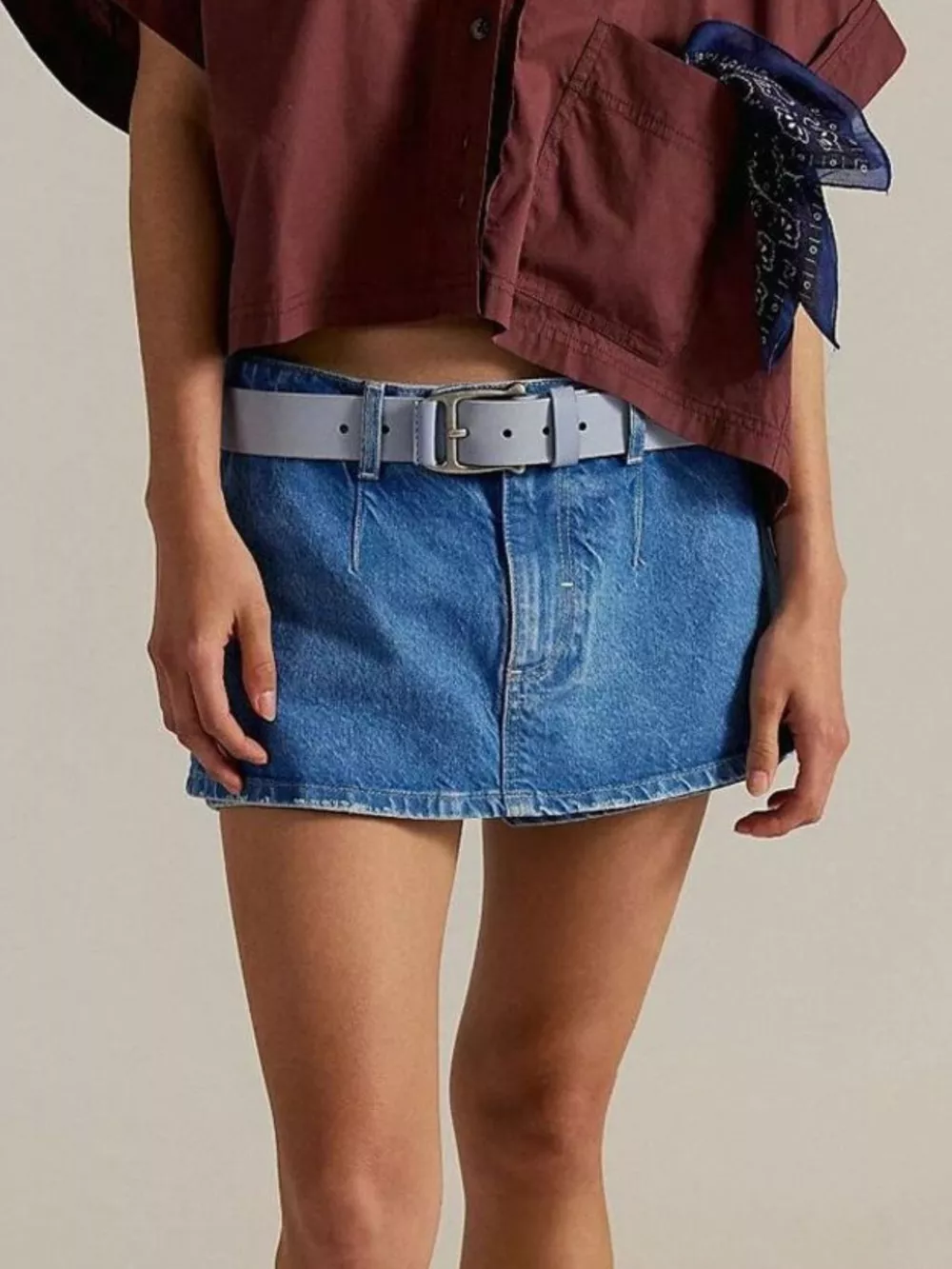 Classic Wash Denim Mini Skort, image 5