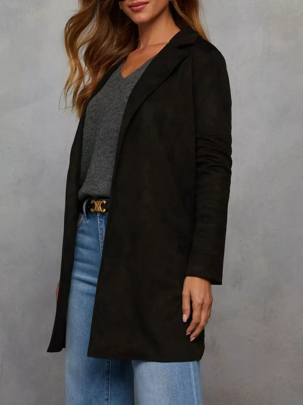 Full Size Open Front Longline Outerwear Plus Size, image 9