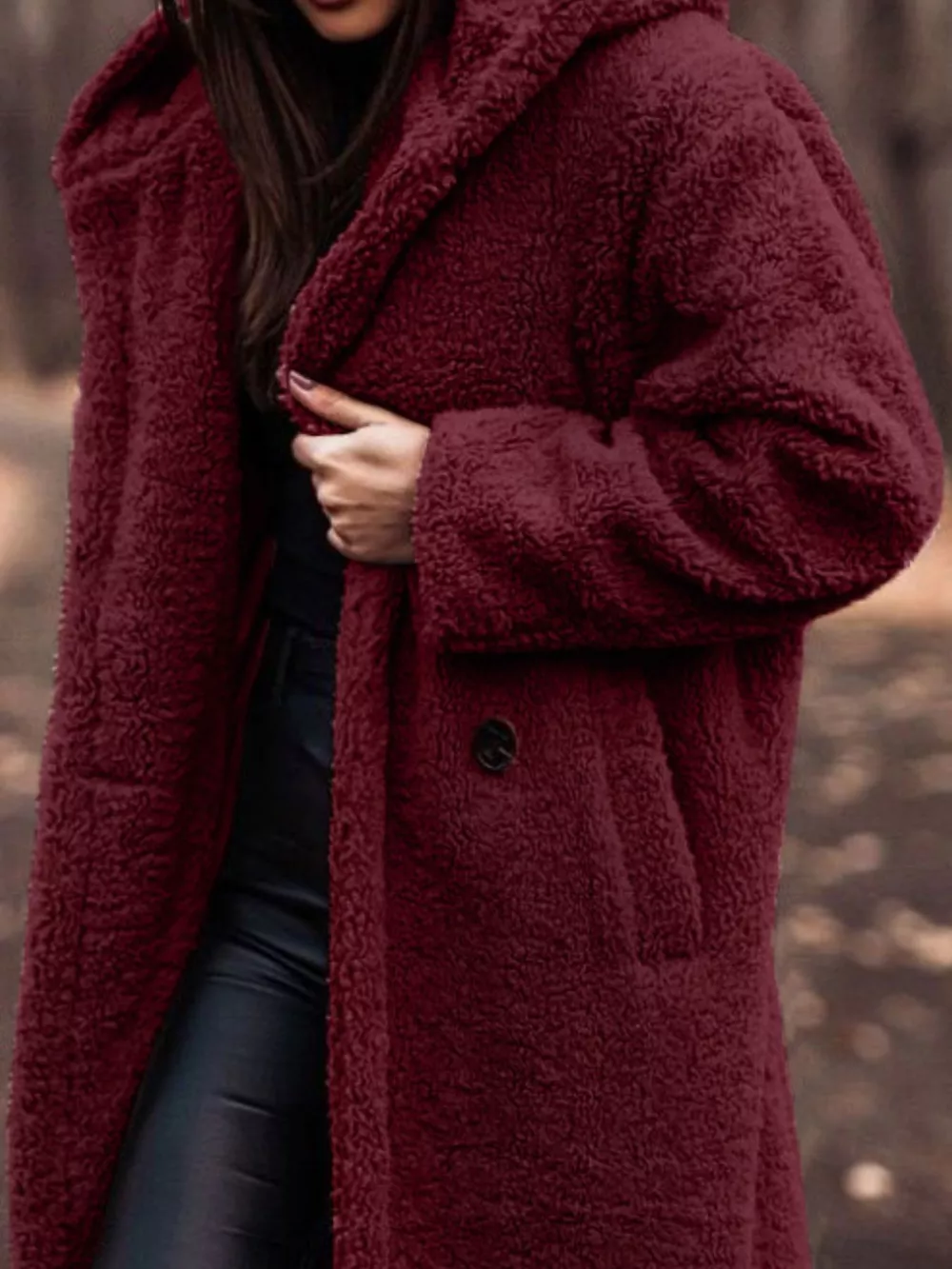 Teddy Bear Hooded Longline Outerwear, image 26