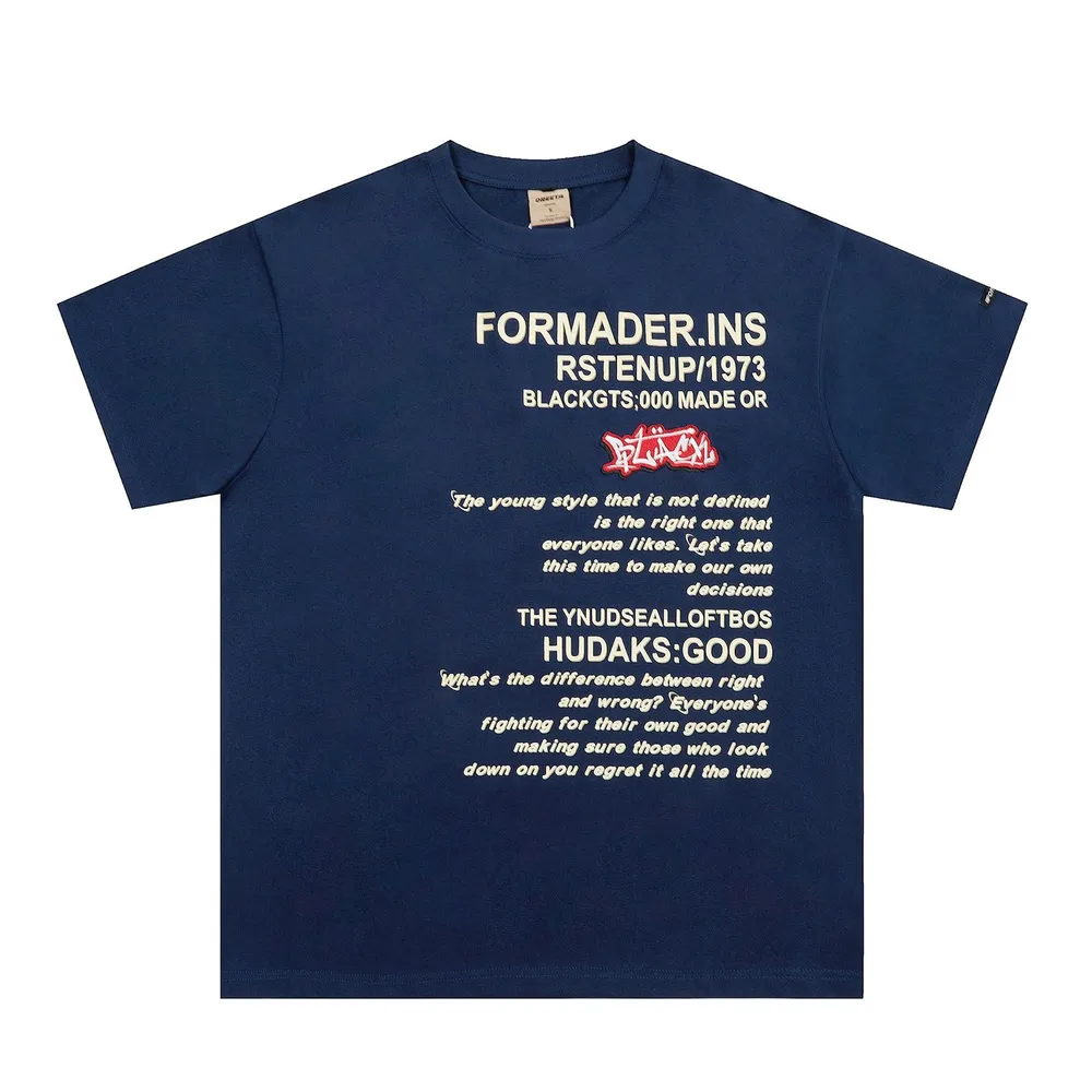 Men's Letter Round Neck Oversized T-Shirt, image 2
