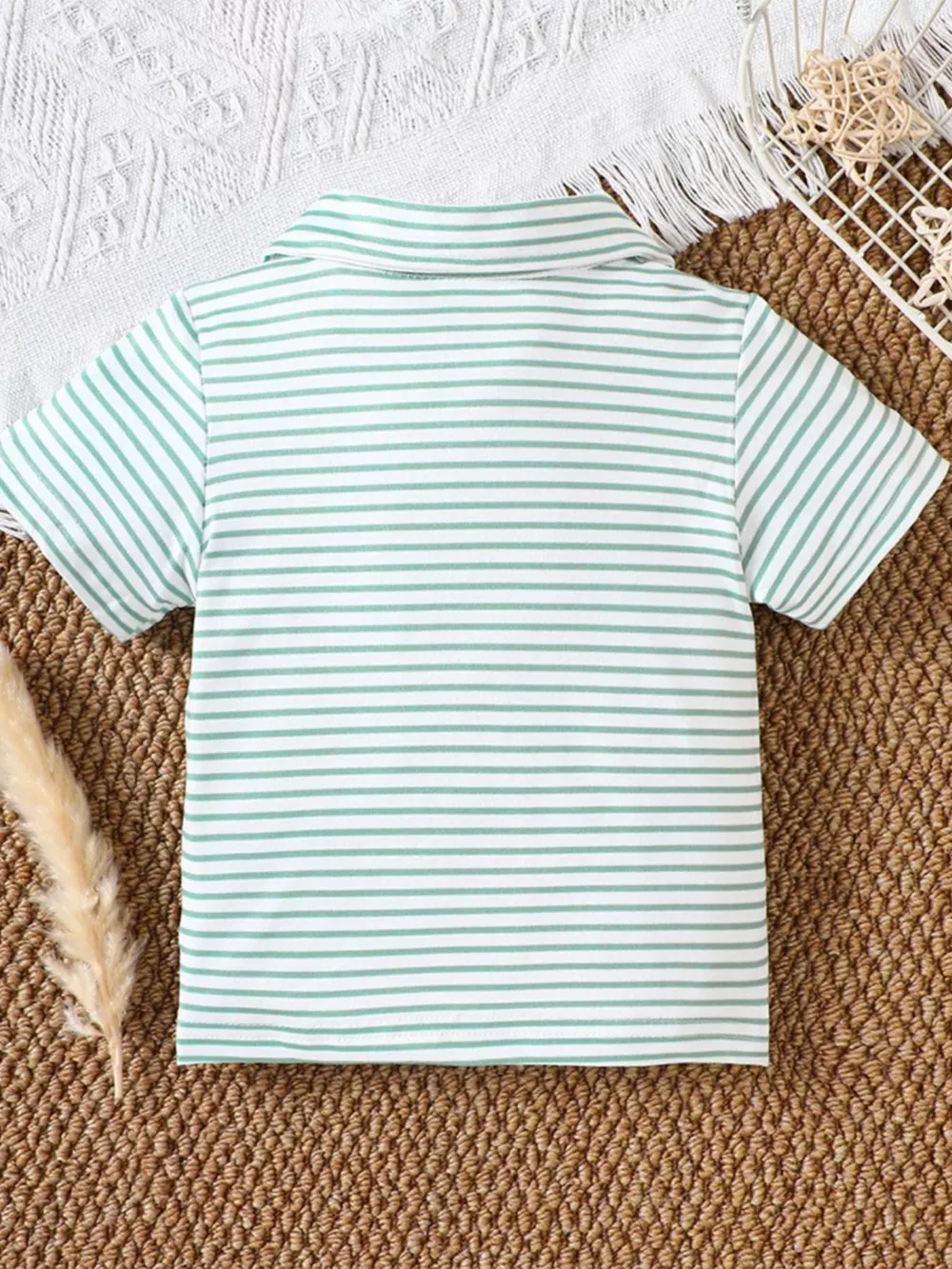 Children's Striped Embroidered Duck Polo, image 5
