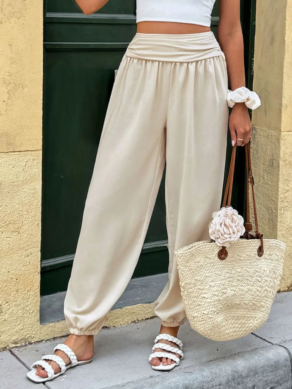 Ruched High Waist Joggers, image 2