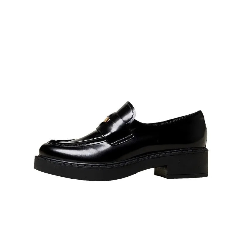 Round Toe Block Heel Loafers, image 2