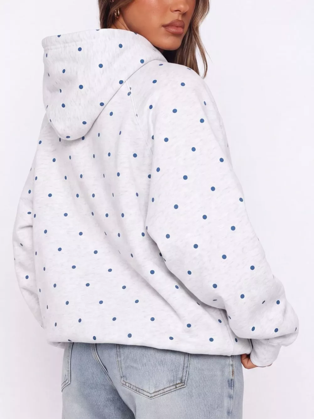 Polka Dot Raglan Sleeve Hoodie, image 14