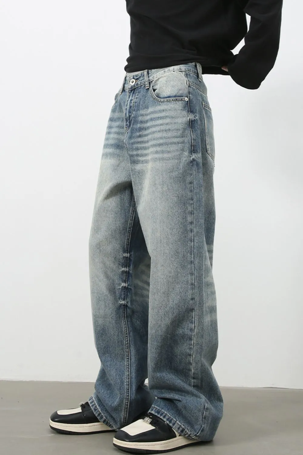 Men's Wide Leg Jeans with Pockets, image 6