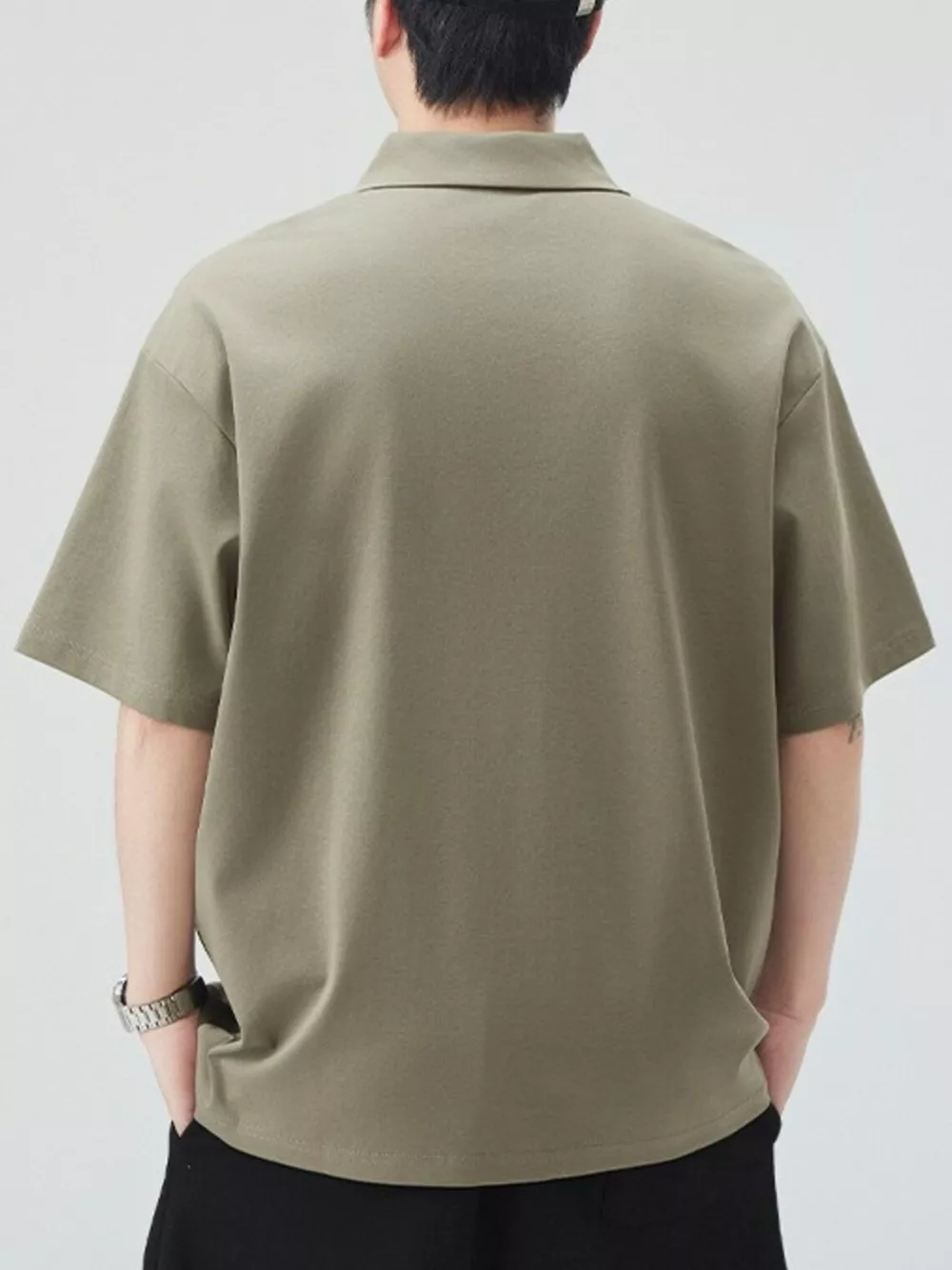 Men's Plus Size Button Detail Short Sleeve Polo, image 5